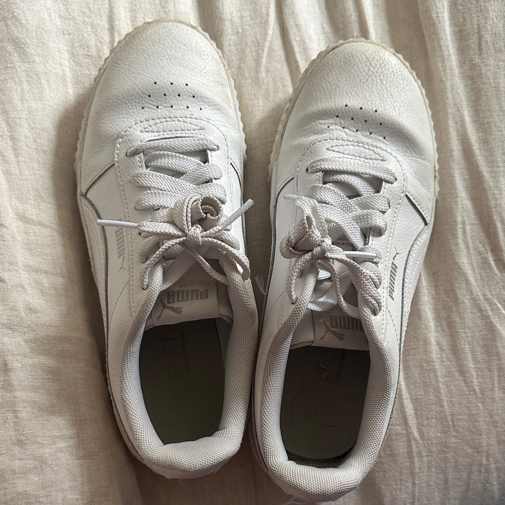 Puma White Low-Top Leather Sneakers